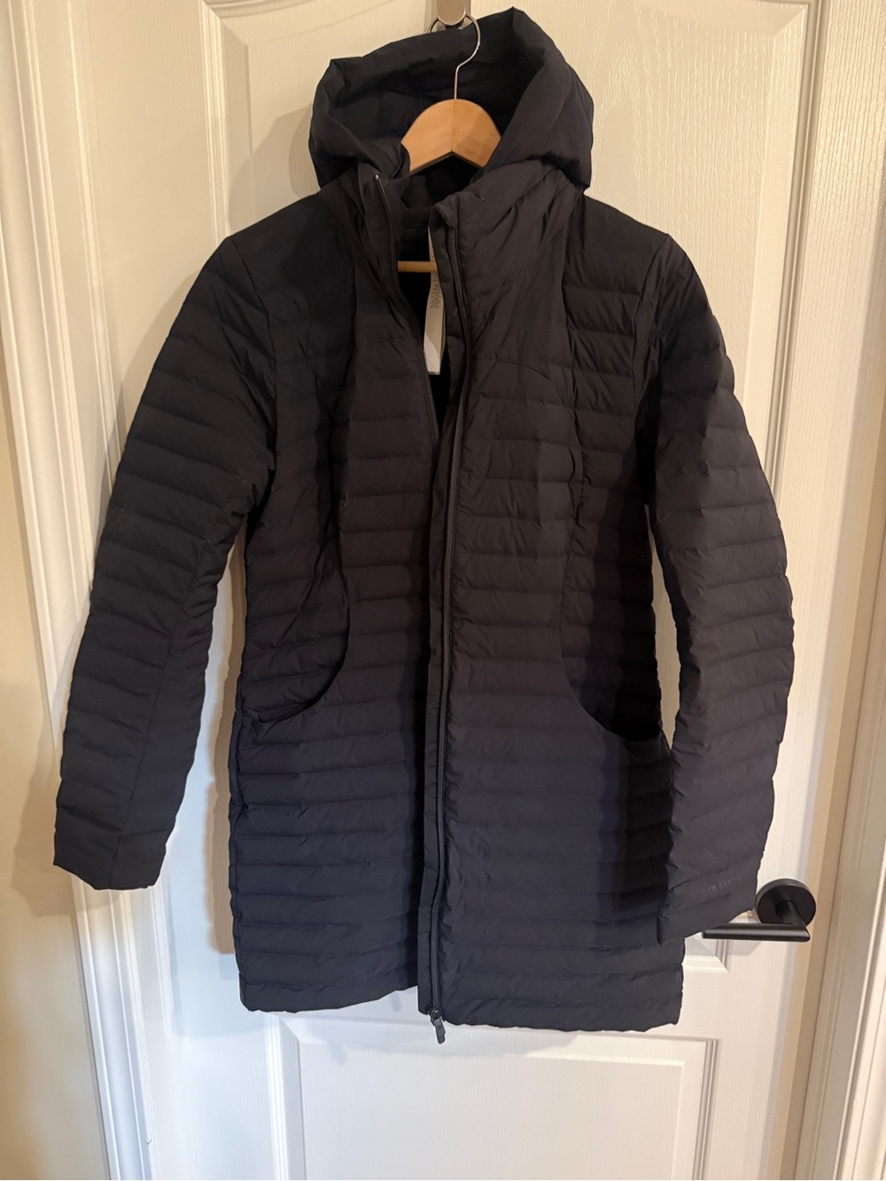 Lululemon Black Hooded Long Puffer Jacket